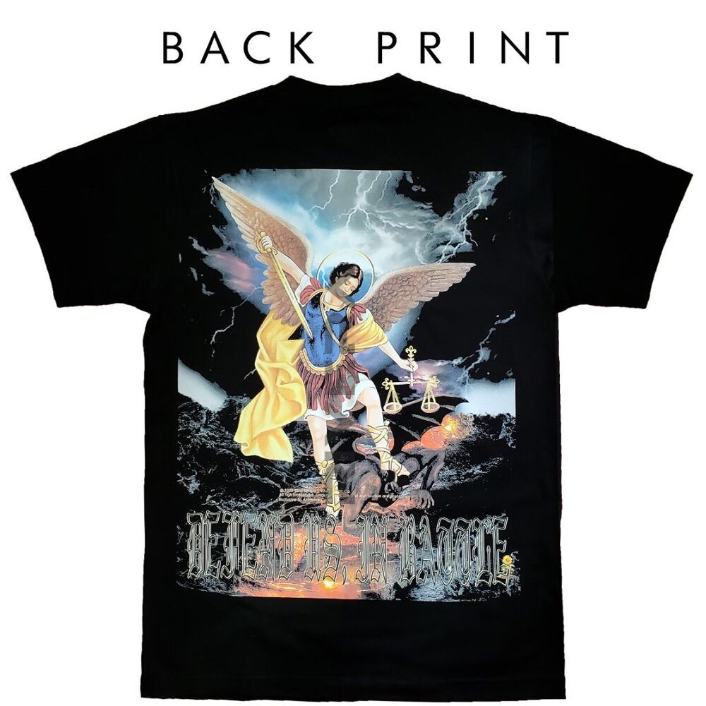 Saint Michael Archangel T-Shirt Defend Us in Battle Catholic Protection Shirt